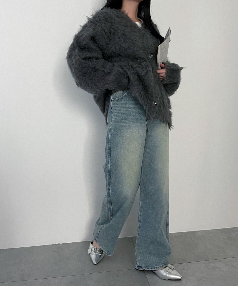 WEGO 【新色追加/美脚/XSSMLサイズ展開】ストレートデニムパンツ 