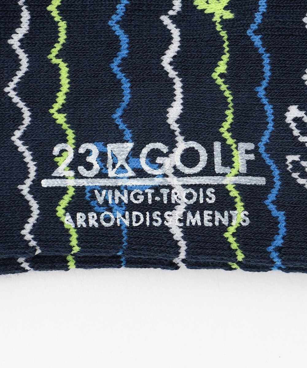23区GOLF 【MEN】WAVEロゴボーダー アンクルソックス 