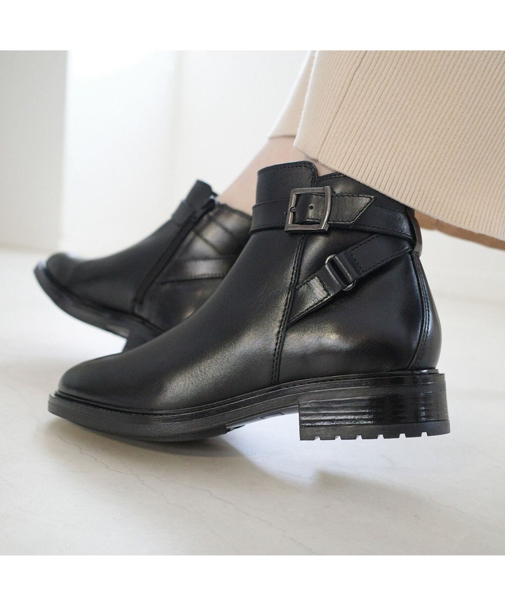 Pointer 本革ベルト付きエンジニアショートブーツ 