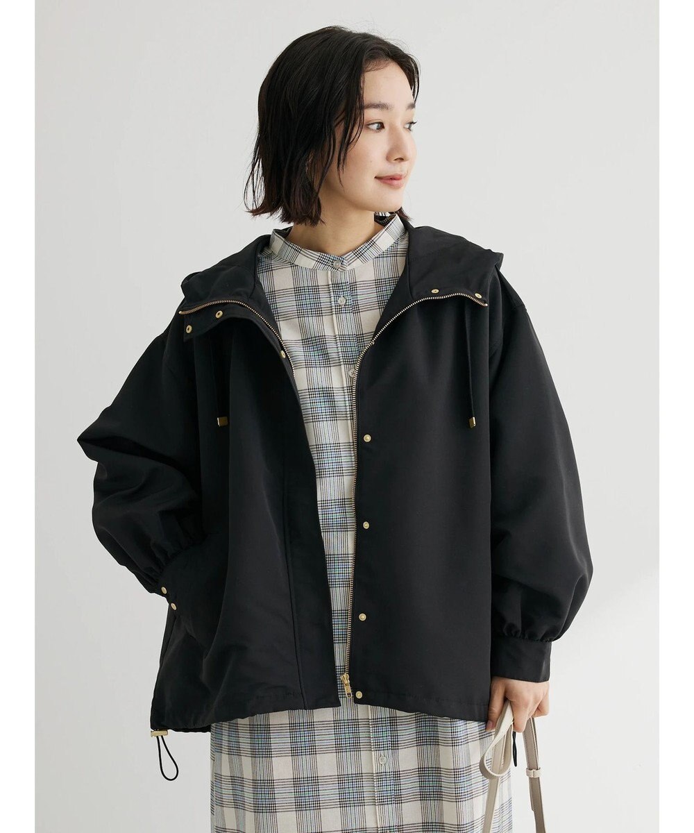 Green Parks 綿麻混バンドカラーシャツワンピース 