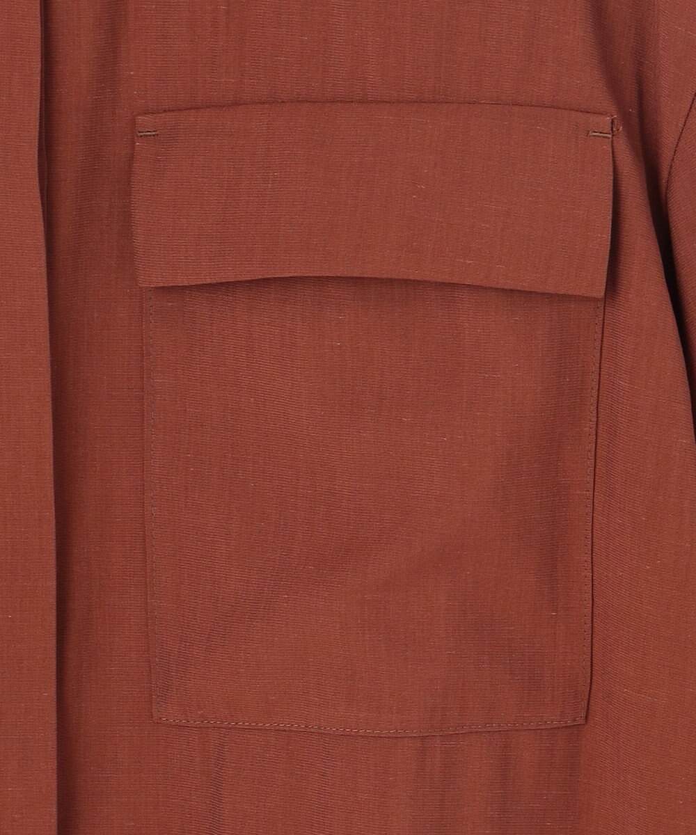 ICB 【洗える】T/Rドライリネン クロップドシャツ 