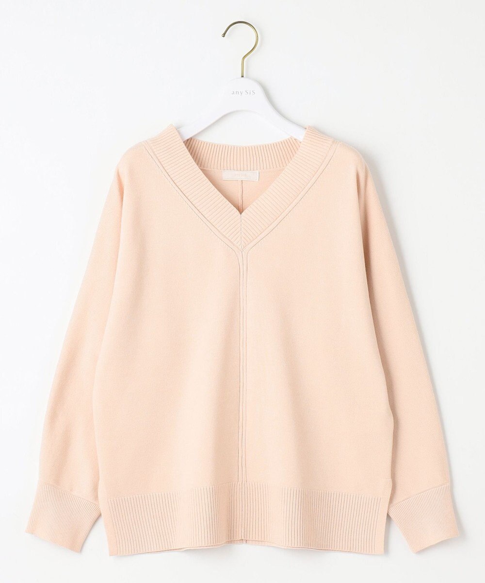 ANY SIS 【洗える】Ｖネックセンターポイント ニット 