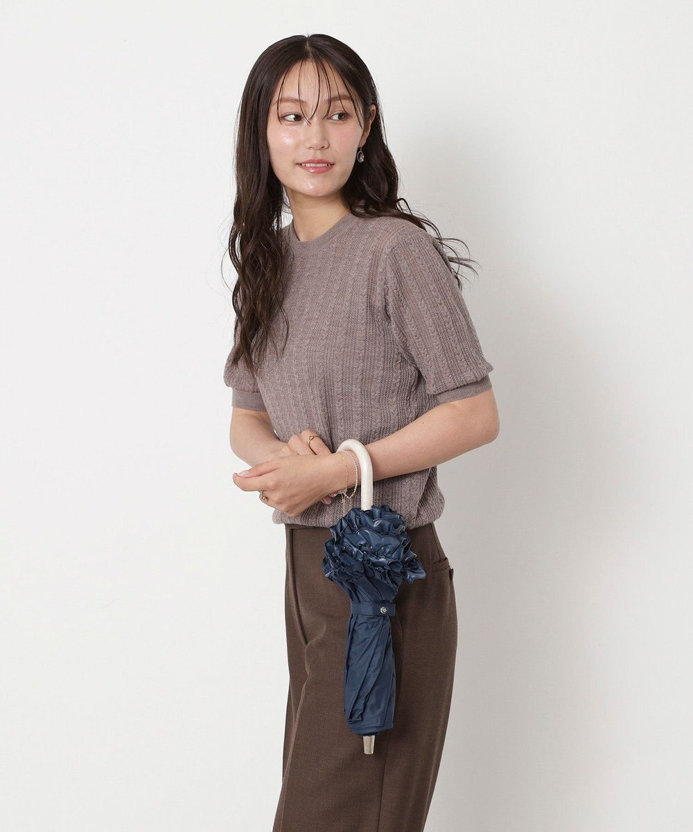 MOONBAT 【一級遮光/晴雨兼用/遮熱/UV】PAUL&JOE ACCESSOIRES(ポール & ジョー)晴雨兼用日傘 クリザンテームワンポイントフリル 