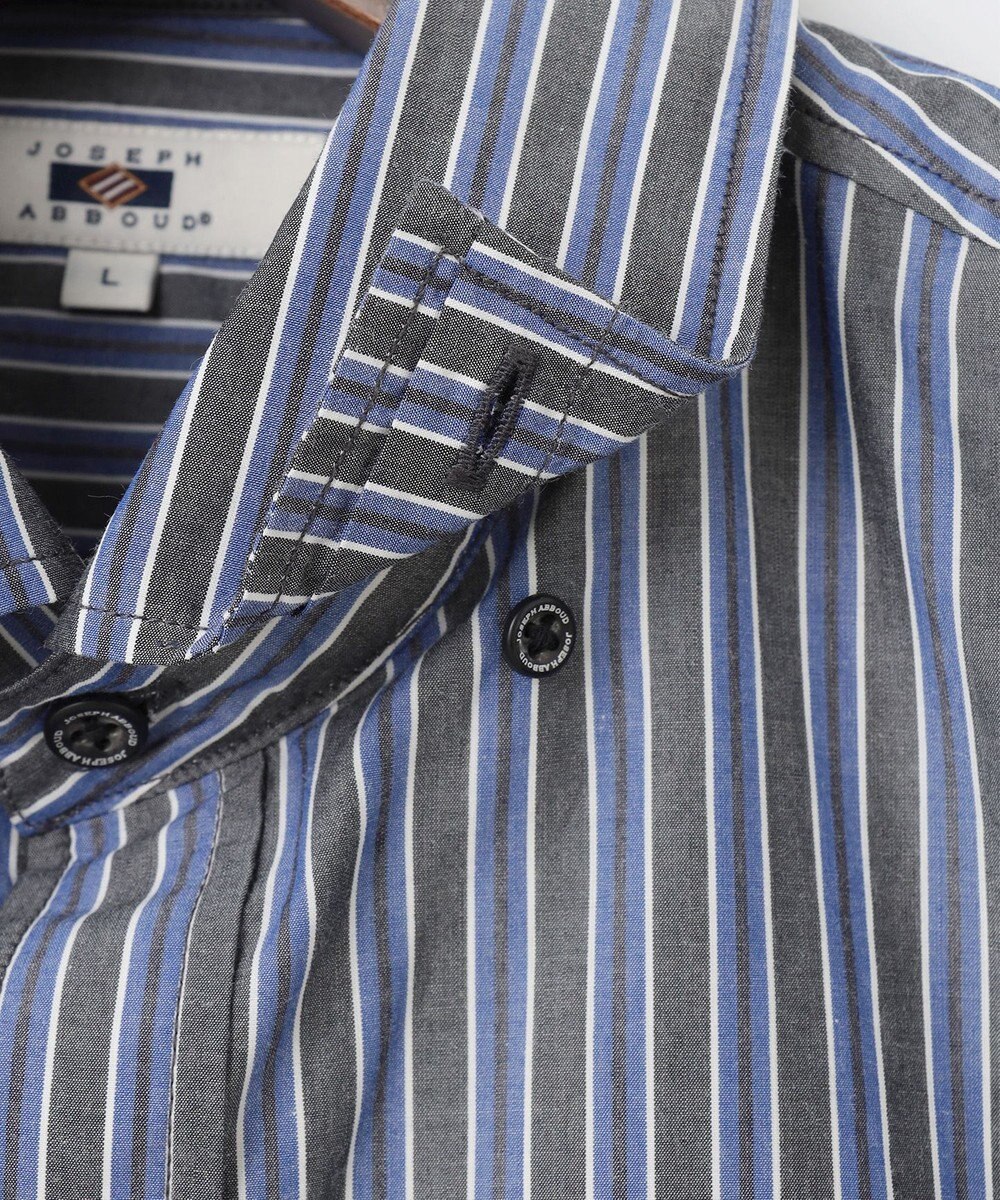 JOSEPH ABBOUD 【キングサイズ・シルク×綿ブレンド】シルクコットンストライプ シャツ 