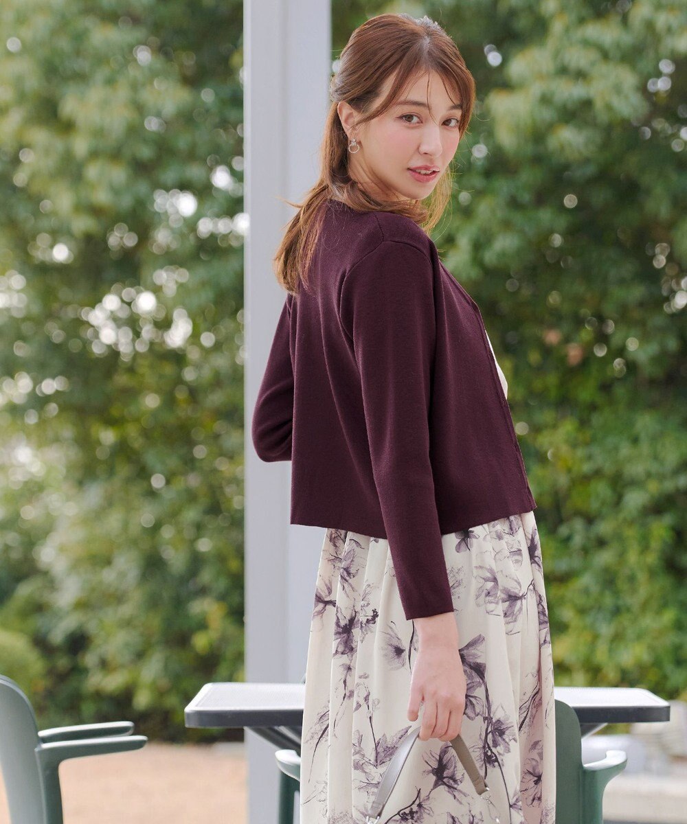 Tiaclasse 【2点セット】ニットボレロ＋花柄ワンピースセット 