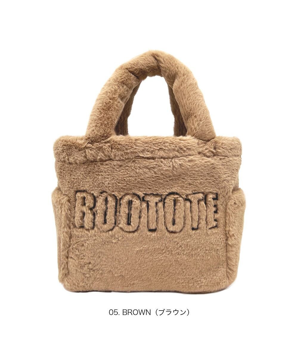 ROOTOTE 3637【ふわふわ】SC.スクエア.ファー.ロゴ-A 