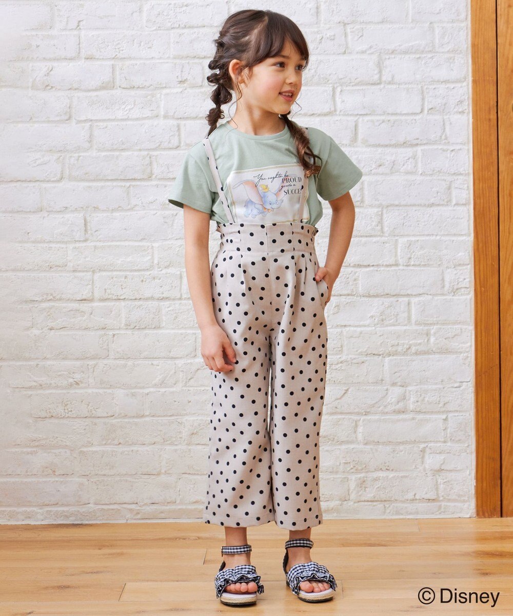 ANY KIDS 麻ライク ドット柄 ガウチョ 