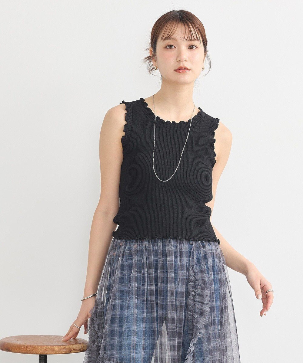 earth music&ecology フリルニットタンクトップ 