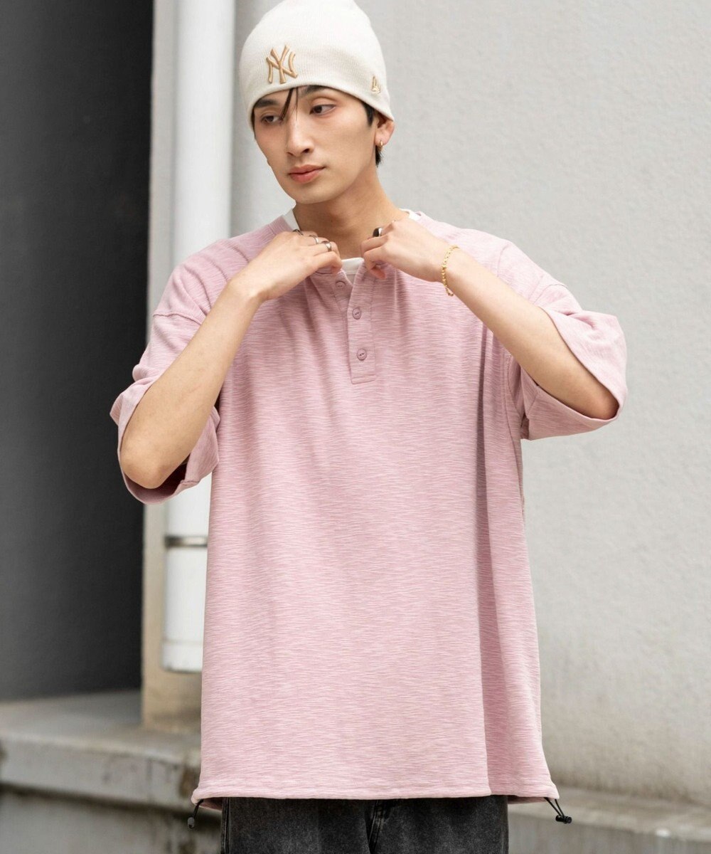WEGO 【ユニセックス着用ITEM/MLサイズ展開】スラブヘンリーネックT（SS） 