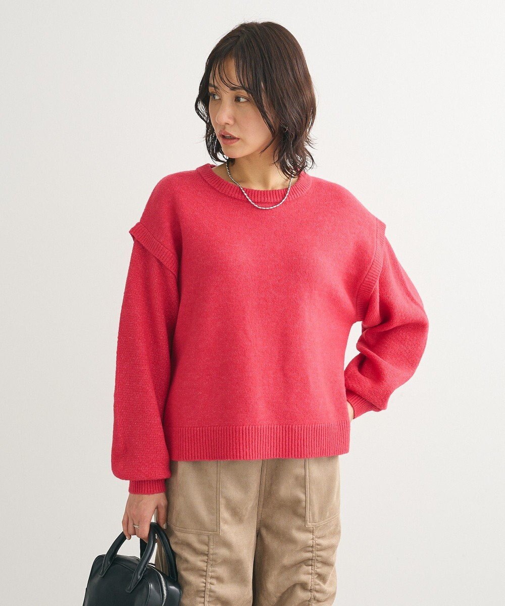 Green Parks 袖かのこニットプルオーバー 