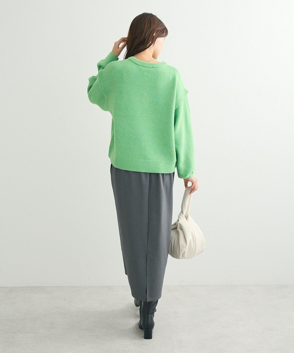 Green Parks 袖かのこニットプルオーバー 