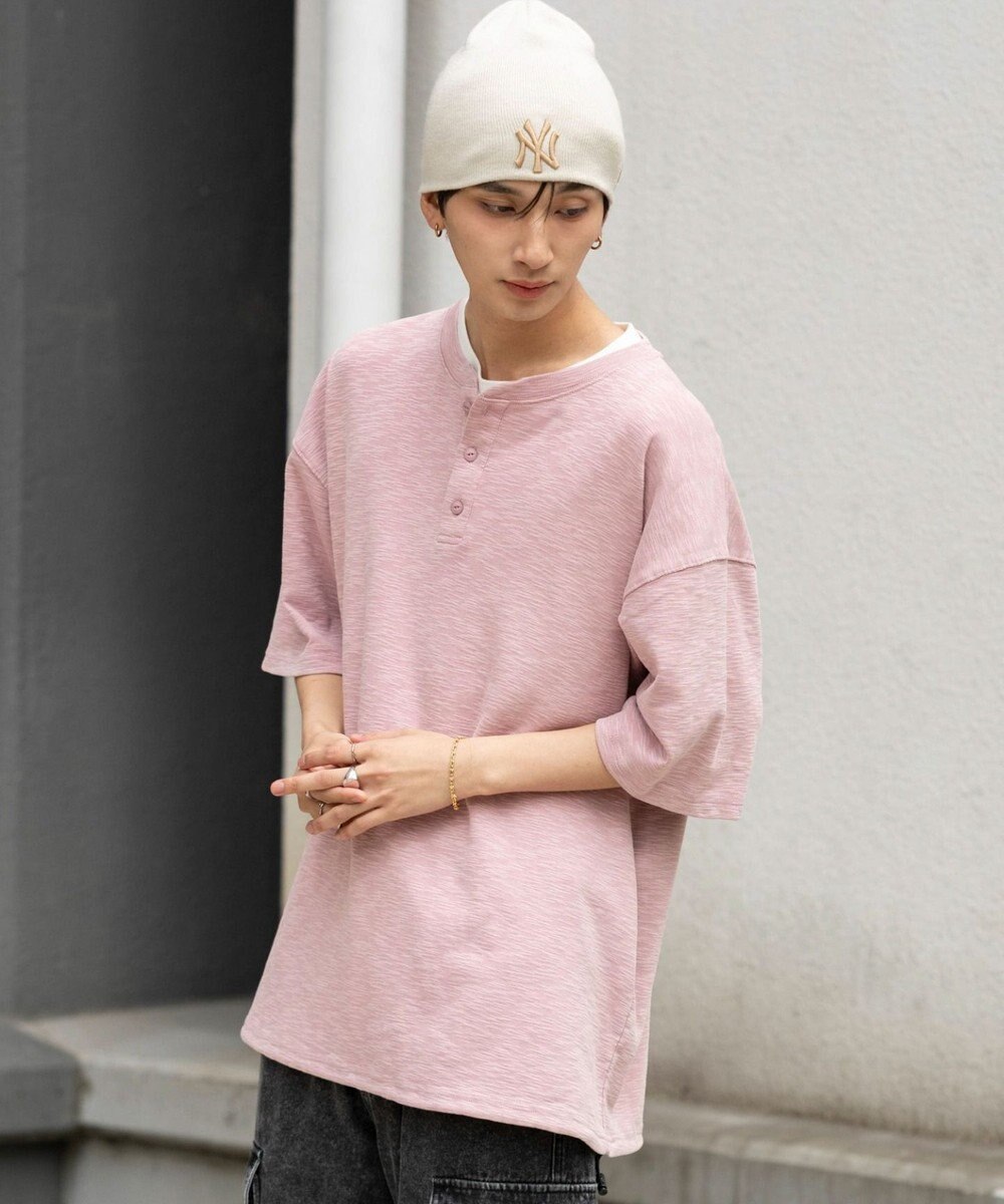 WEGO 【ユニセックス着用ITEM/MLサイズ展開】スラブヘンリーネックT（SS） 