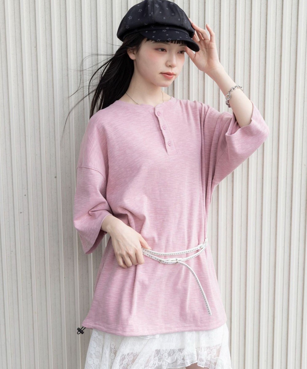 WEGO 【ユニセックス着用ITEM/MLサイズ展開】スラブヘンリーネックT（SS） 