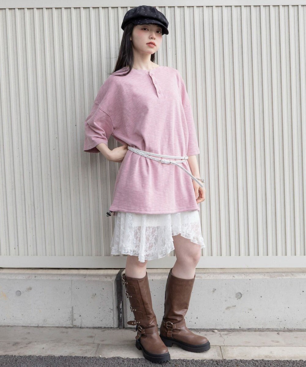 WEGO 【ユニセックス着用ITEM/MLサイズ展開】スラブヘンリーネックT（SS） 