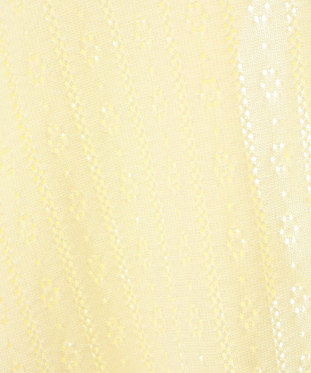 earth music&ecology 透かし編みフロントリボンカーディガン 