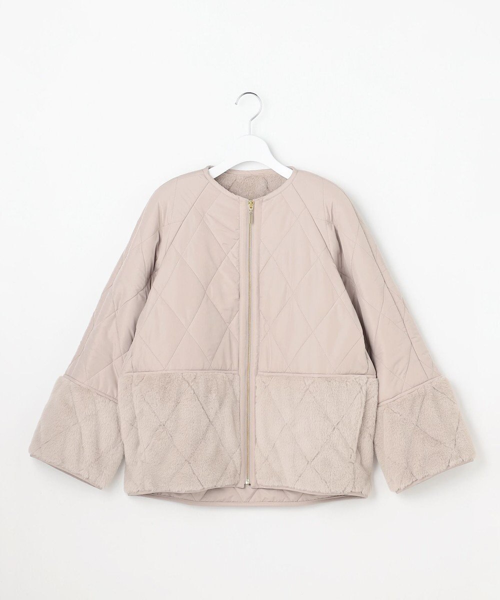 ANY SIS フェイクファーコンビキルティング アウター 