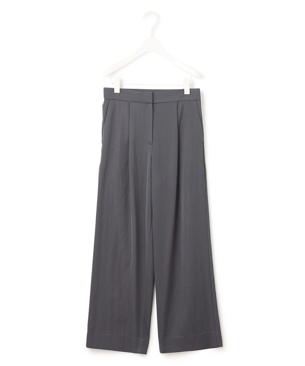 ICB 【接触冷感・UVケア・洗える】 ヴィスコースナイロンサテン ワイドパンツ 