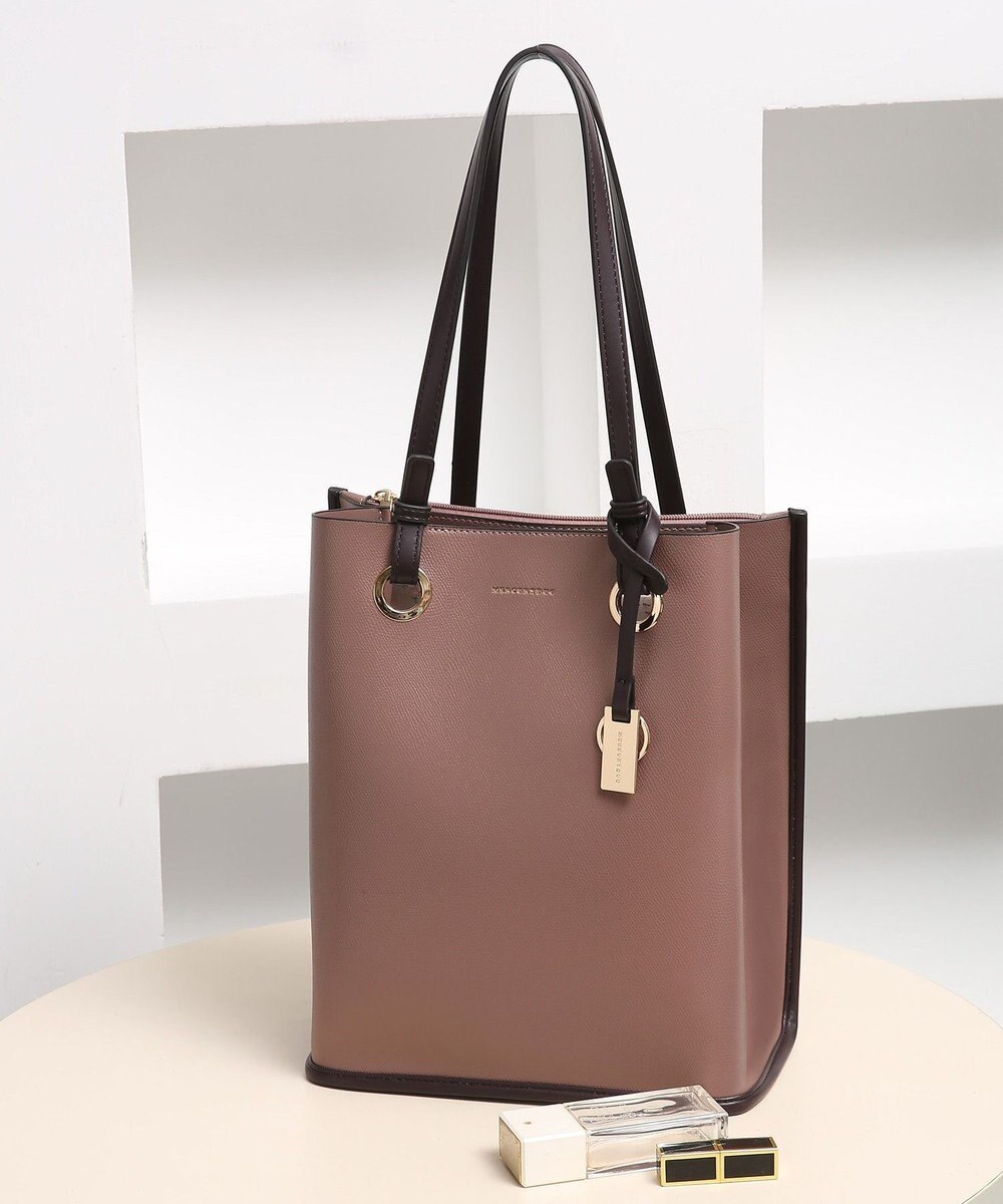 style code 【MERCURYDUO/マーキュリーデュオ】メタルアイレット　縦長トートバッグ 推し活ラージバッグ 縦長ショルダーバッグ 