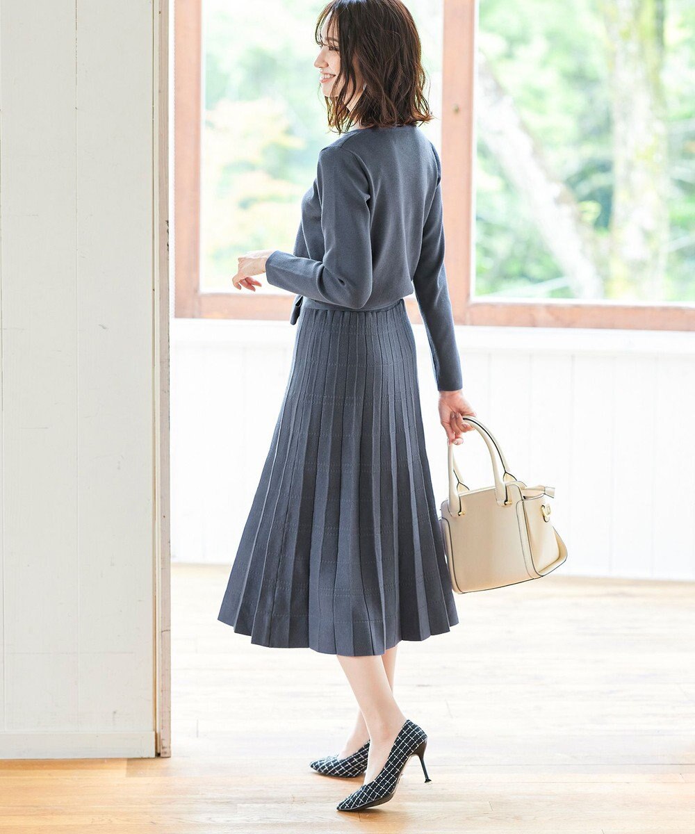 Tiaclasse L 【洗える】1枚で着映えするチェック柄編みニットワンピース 