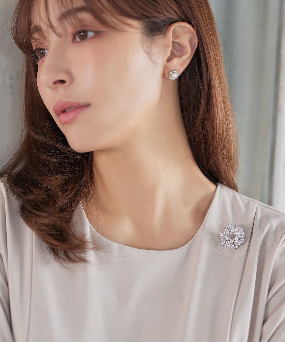 Tiaclasse リーフパールブローチ 