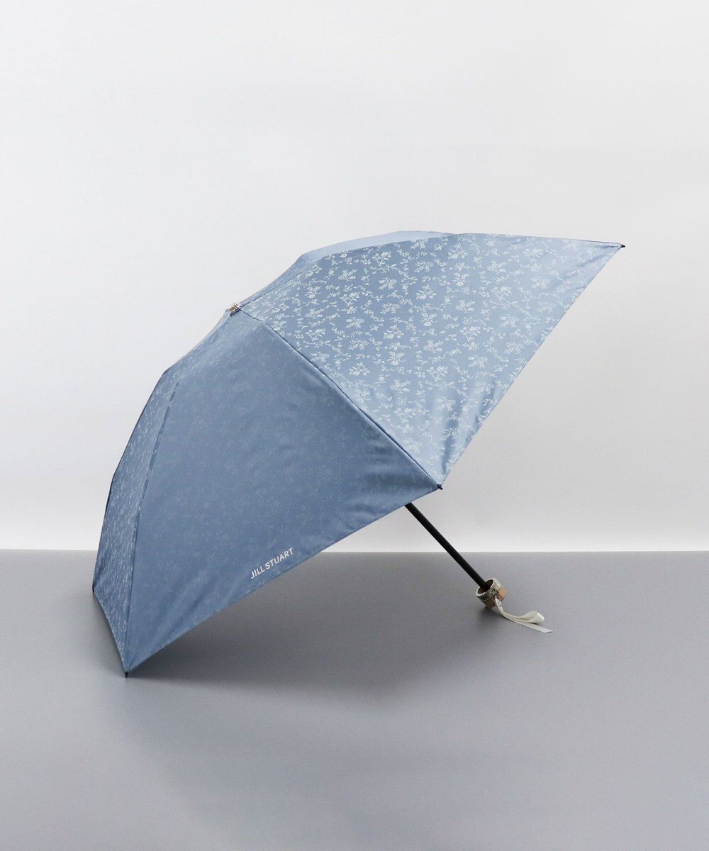 AURORA JILL STUART（ジル スチュアート） アンティーク小花＆フルーツジャカード晴雨兼用傘（折り畳み・ミニ） ブルー