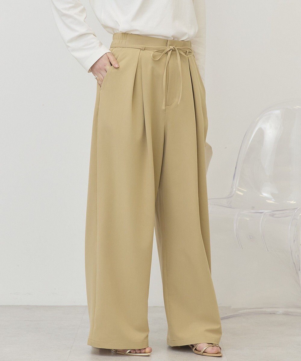 AMERICAN HOLIC リボン付きタックワイドパンツ 