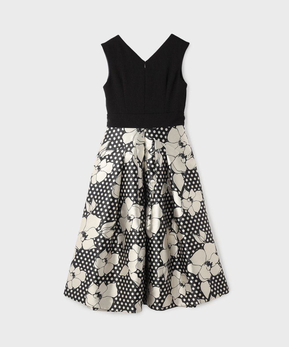 GRACE CONTINENTAL ドットボタニカルジャガードドレス 