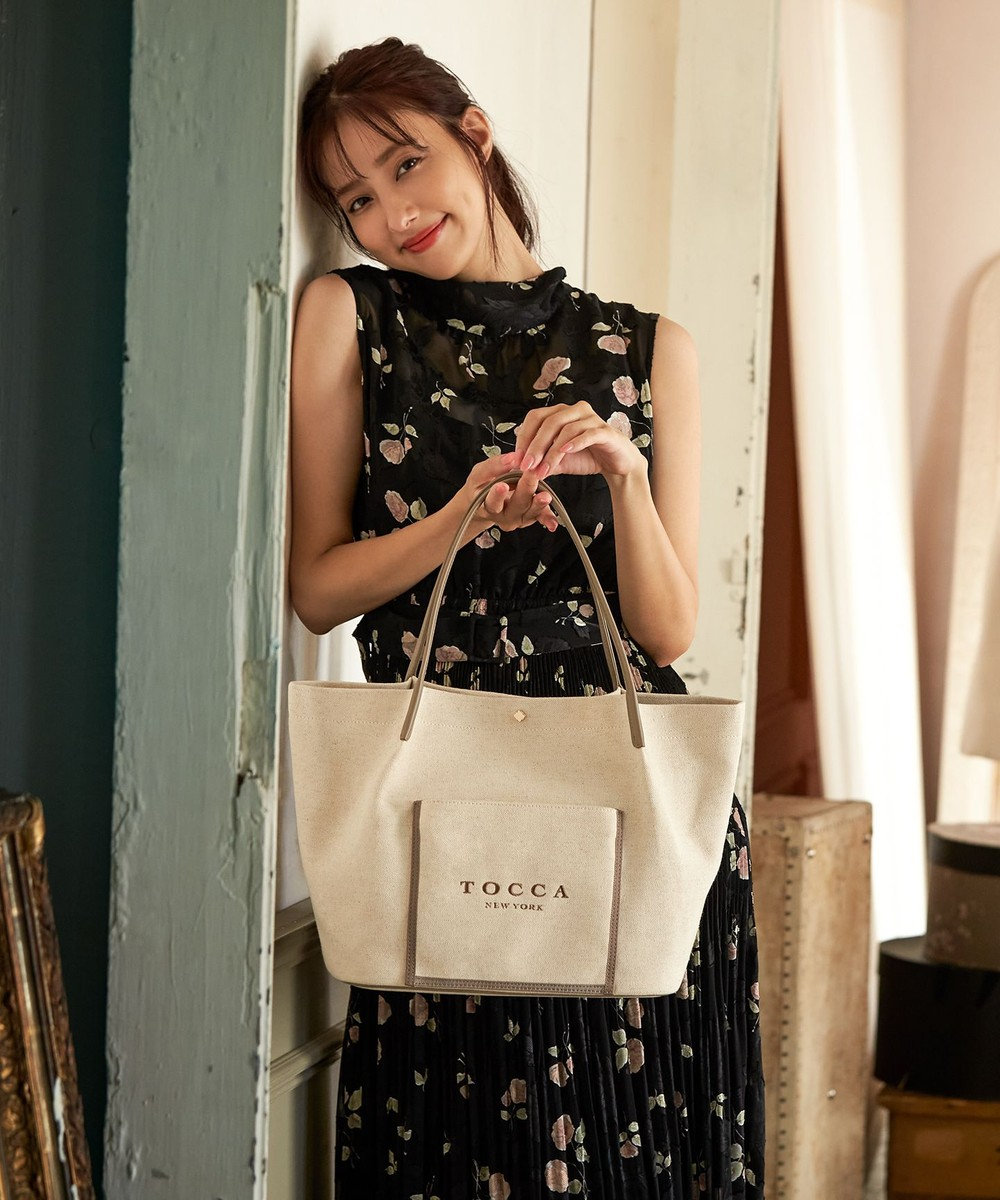 BLOOMING BUD CANVAS TOTE トートバッグ / TOCCA   ファッション通販