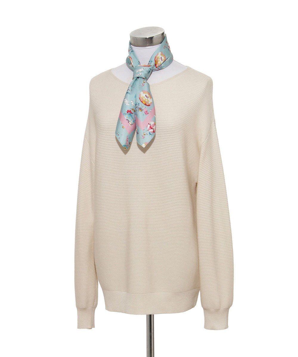 MOONBAT PAUL&JOE ACCESSOIRES(ポール & ジョー) シルクスカーフ 空 オーステルリッツ記念柱 ネコと毛糸 気球 65cm×65cm 手洗いOK 