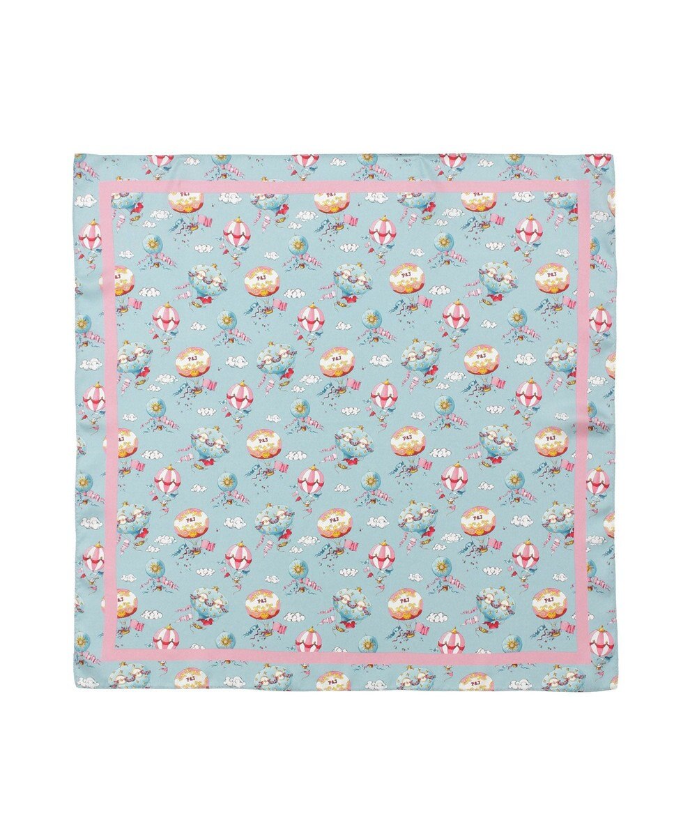 MOONBAT PAUL&JOE ACCESSOIRES(ポール & ジョー) シルクスカーフ 空 オーステルリッツ記念柱 ネコと毛糸 気球 65cm×65cm 手洗いOK 