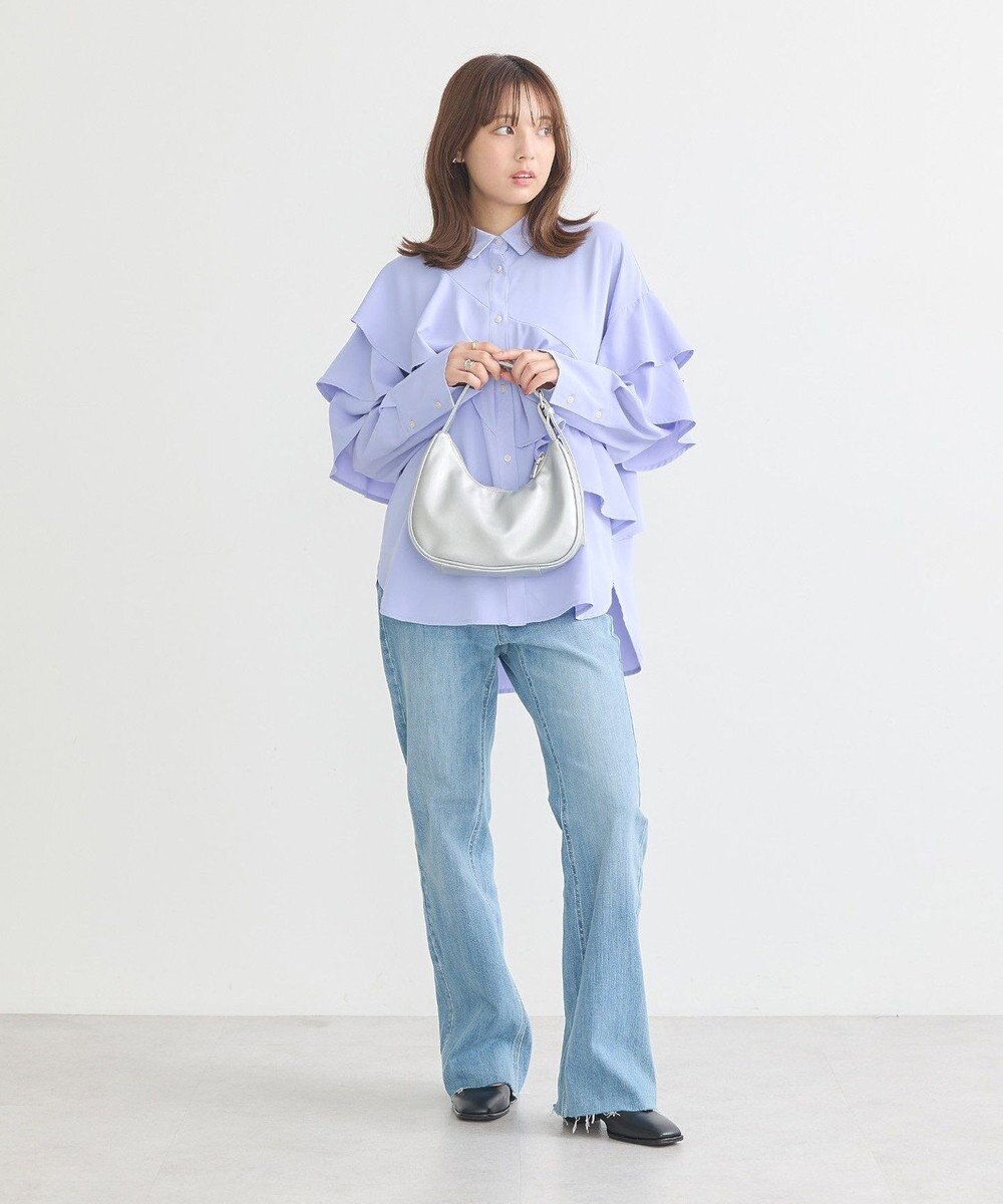 earth music&ecology アシメラッフルシャツ 