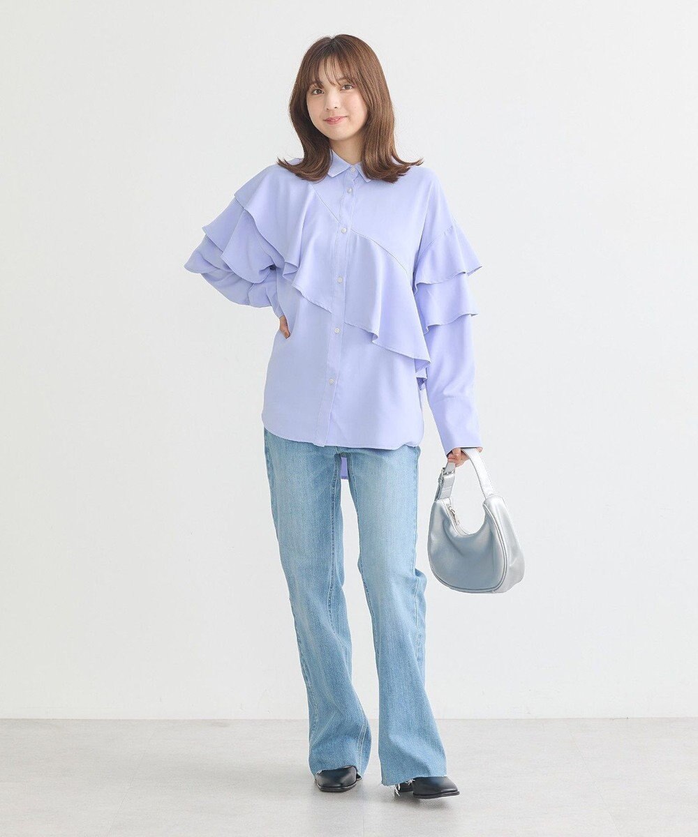 earth music&ecology アシメラッフルシャツ 