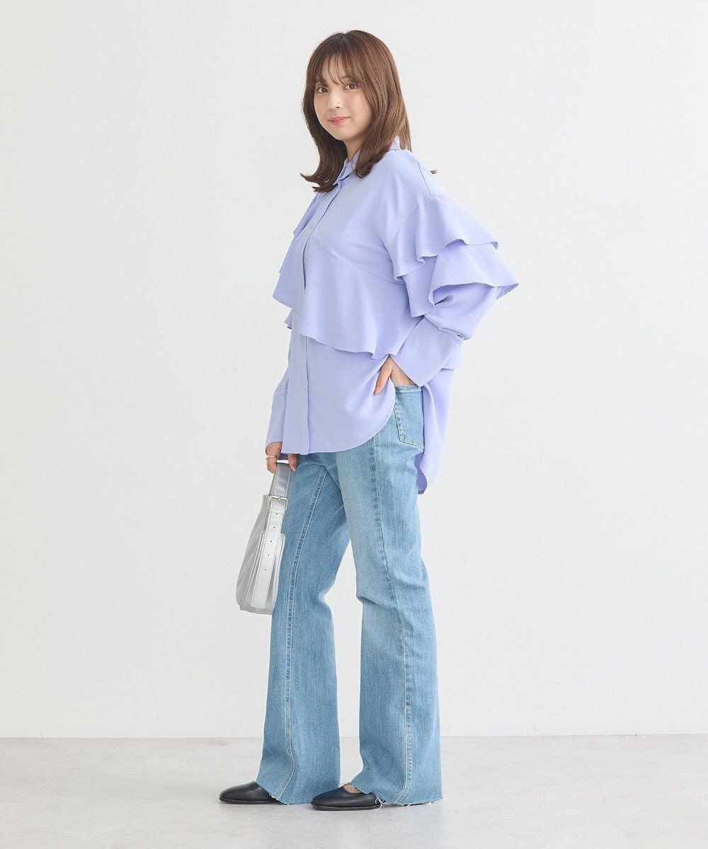 earth music&ecology アシメラッフルシャツ 