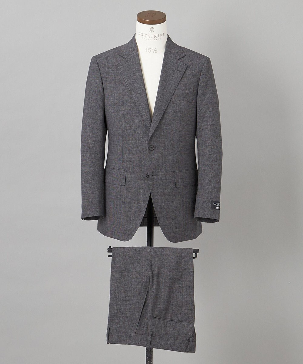 GOTAIRIKU 【御幸毛織】 WOOL×SOLOTEX ストレッチスーツ（平織/グレー） 