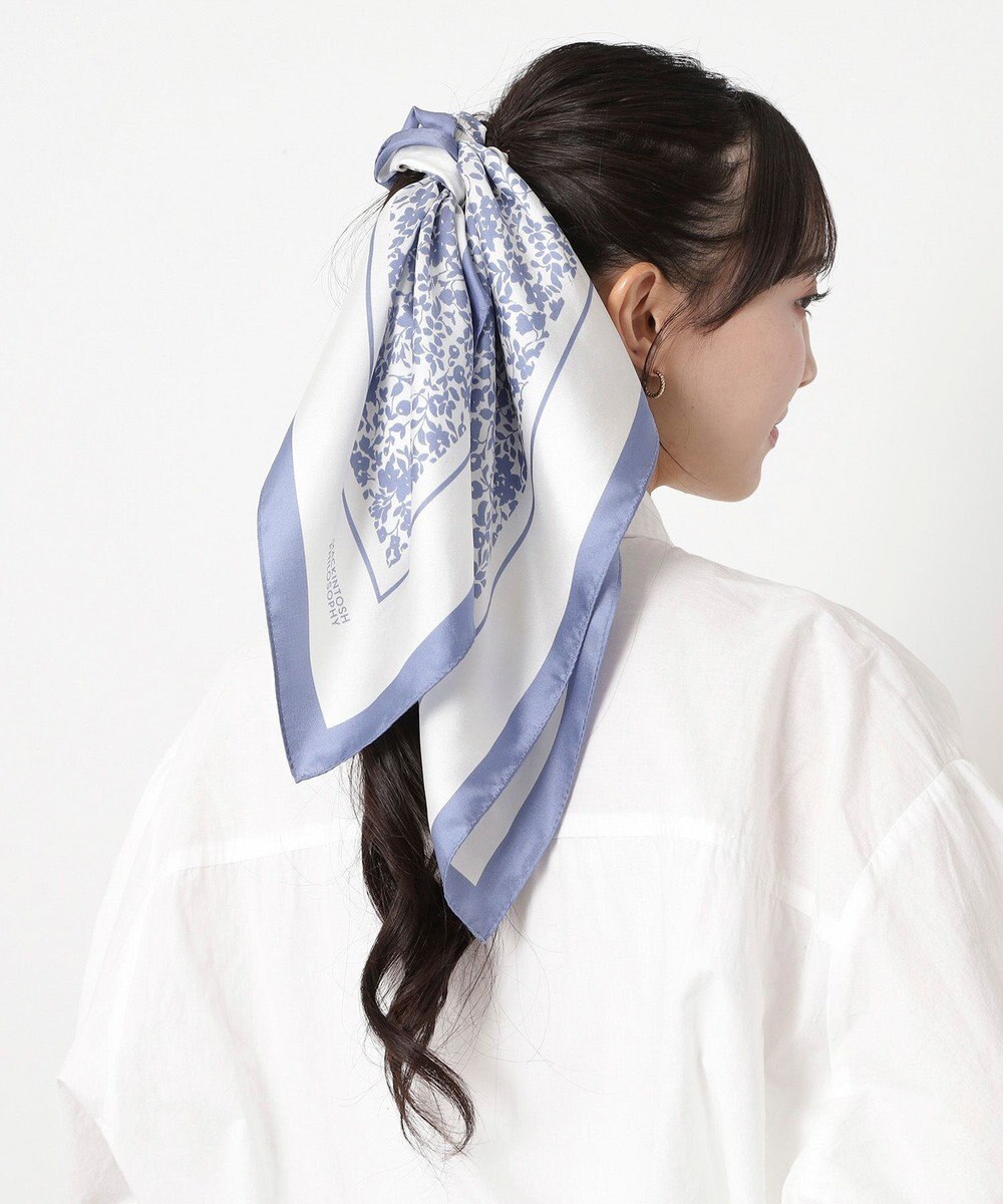 MOONBAT MACKINTOSH PHILOSOPHY(マッキントッシュ フィロソフィー）シルクスカーフ ボタニカル 68×68㎝ 日本製 