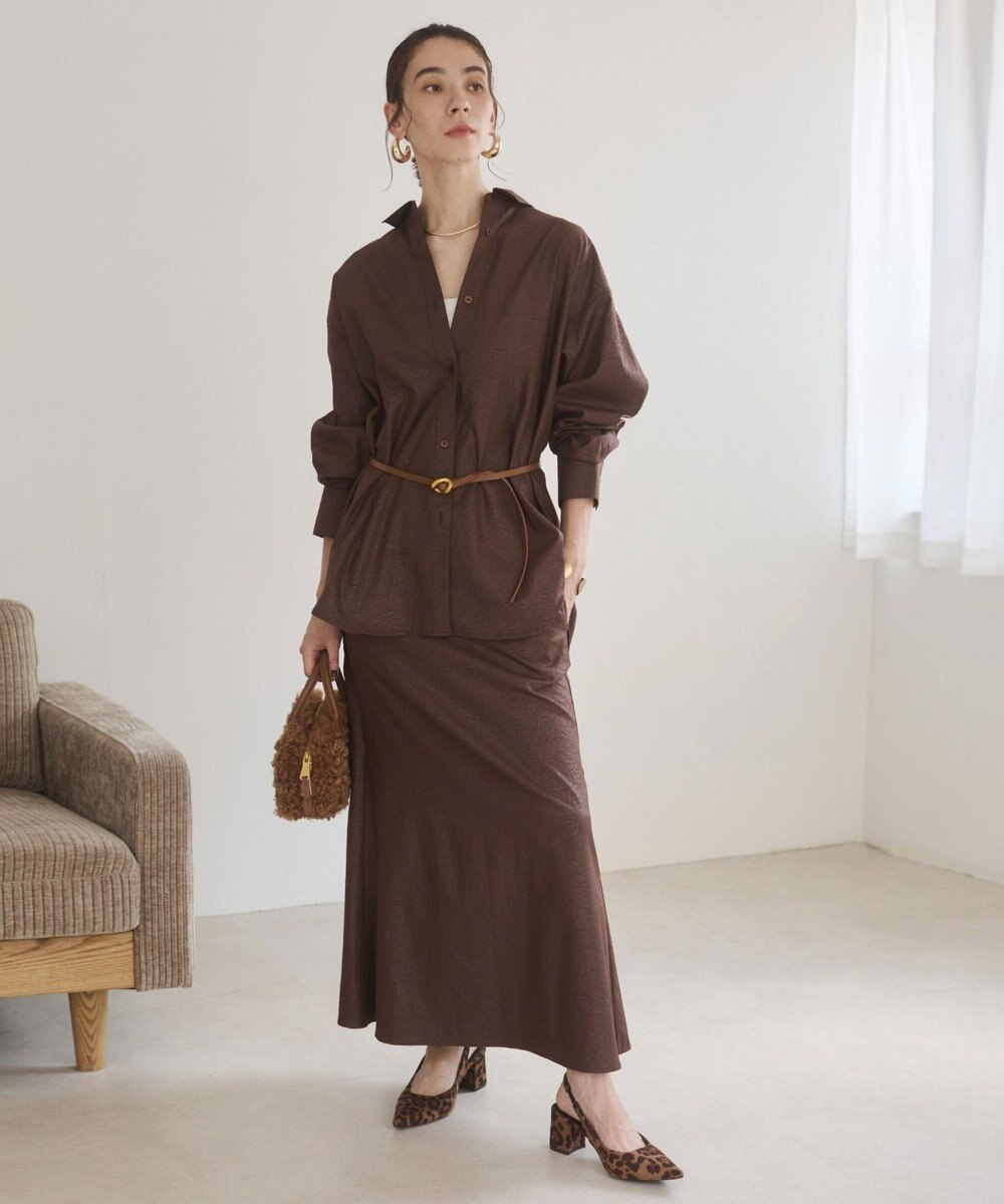 WEGO 【ANGIE VINTAGE】レザーライクシャツ＆スカートセットアップ 