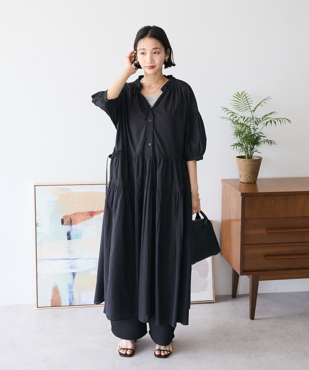 CRAFT STANDARD BOUTIQUE インド綿ティアードマキシワンピース 