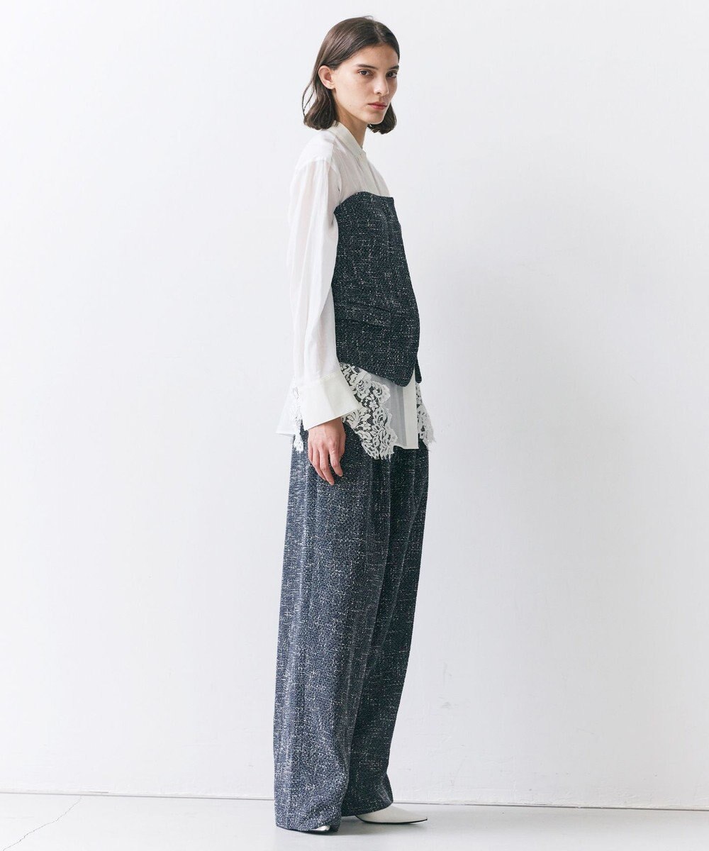 BEIGE， TRIPHANE / ハイウエストツイードタックパンツ 