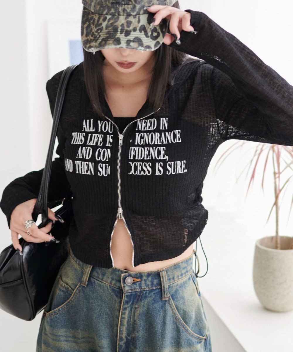 WEGO グラフィックシアーリブパーカー 