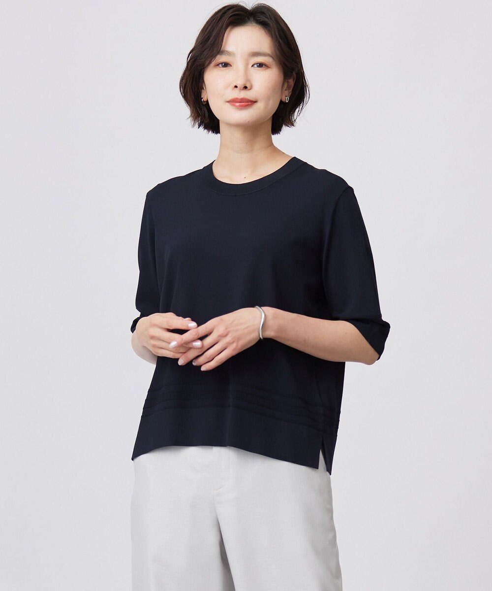 J.PRESS LADIES L 【洗える】RAYON ELITE STRETCH クルーネック ニット 