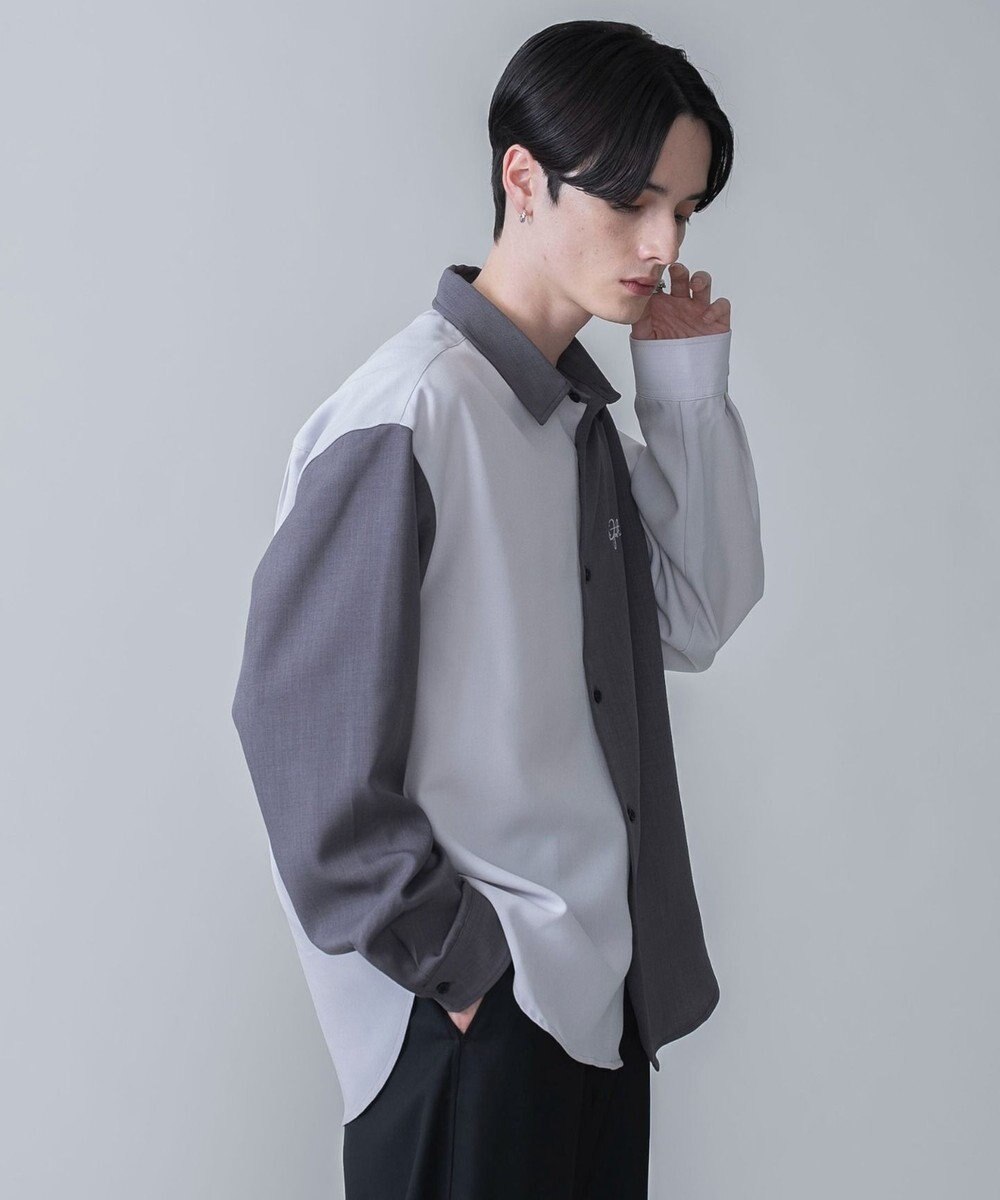 WEGO 【しわになりにくい】ドライポリカラーブロックシャツ（LS） 