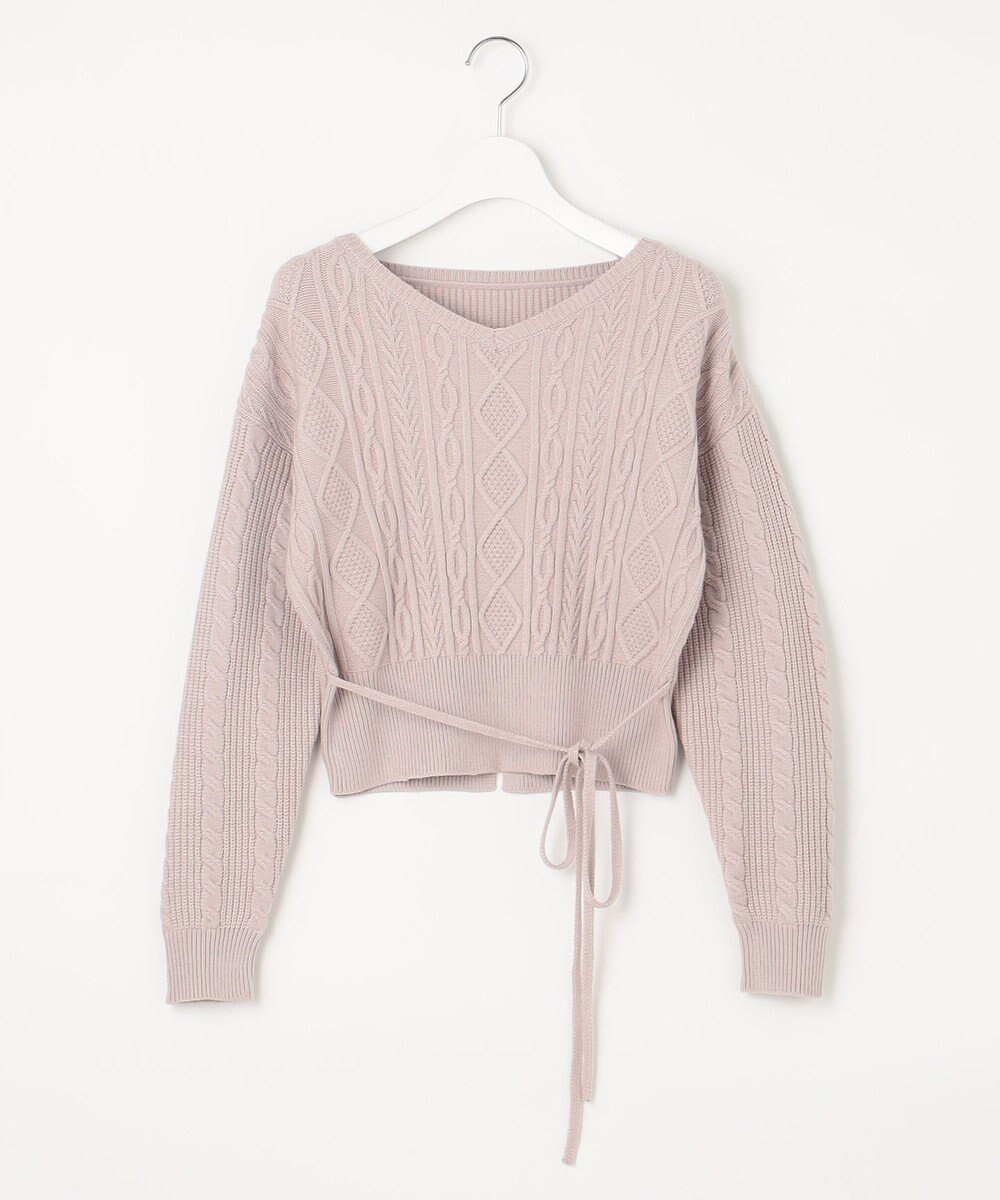 Feroux 【セットアイテム】ケーブルニット×オーガンジースカート 