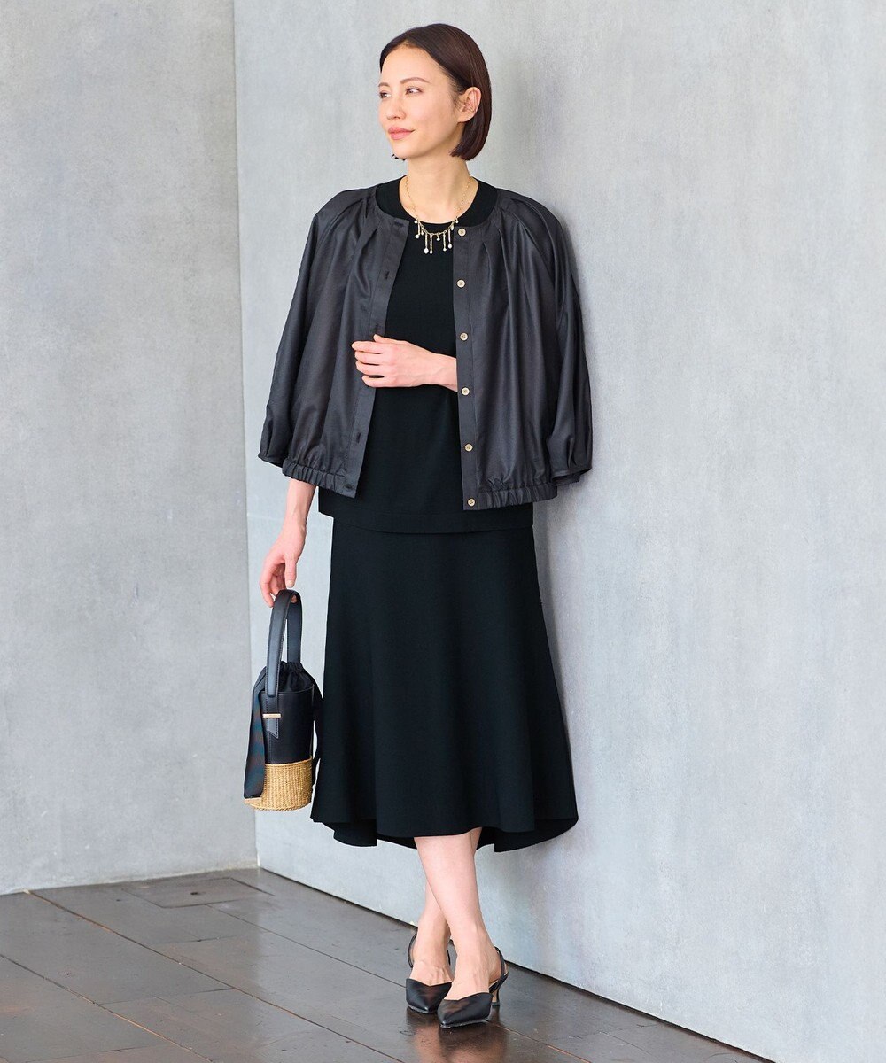 自由区 【洗える・XSサイズあり】クレープストレッチニット スカート 