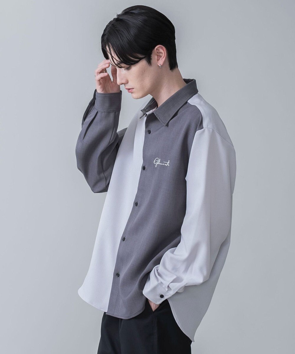 WEGO 【しわになりにくい】ドライポリカラーブロックシャツ（LS） 