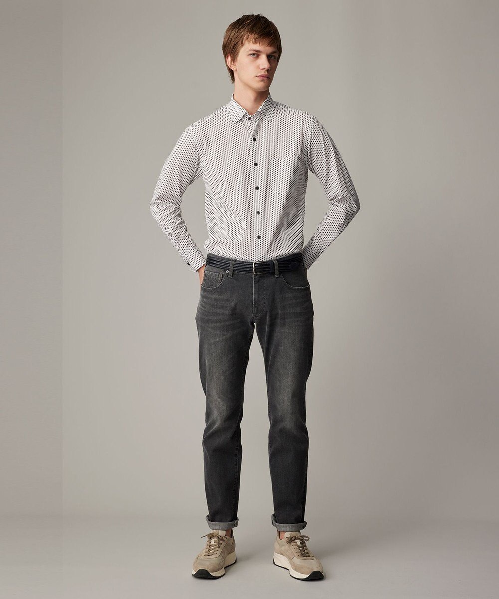 JOSEPH ABBOUD 【キングサイズ・25SS・洗える】コンパクトジャージープリント シャツ 