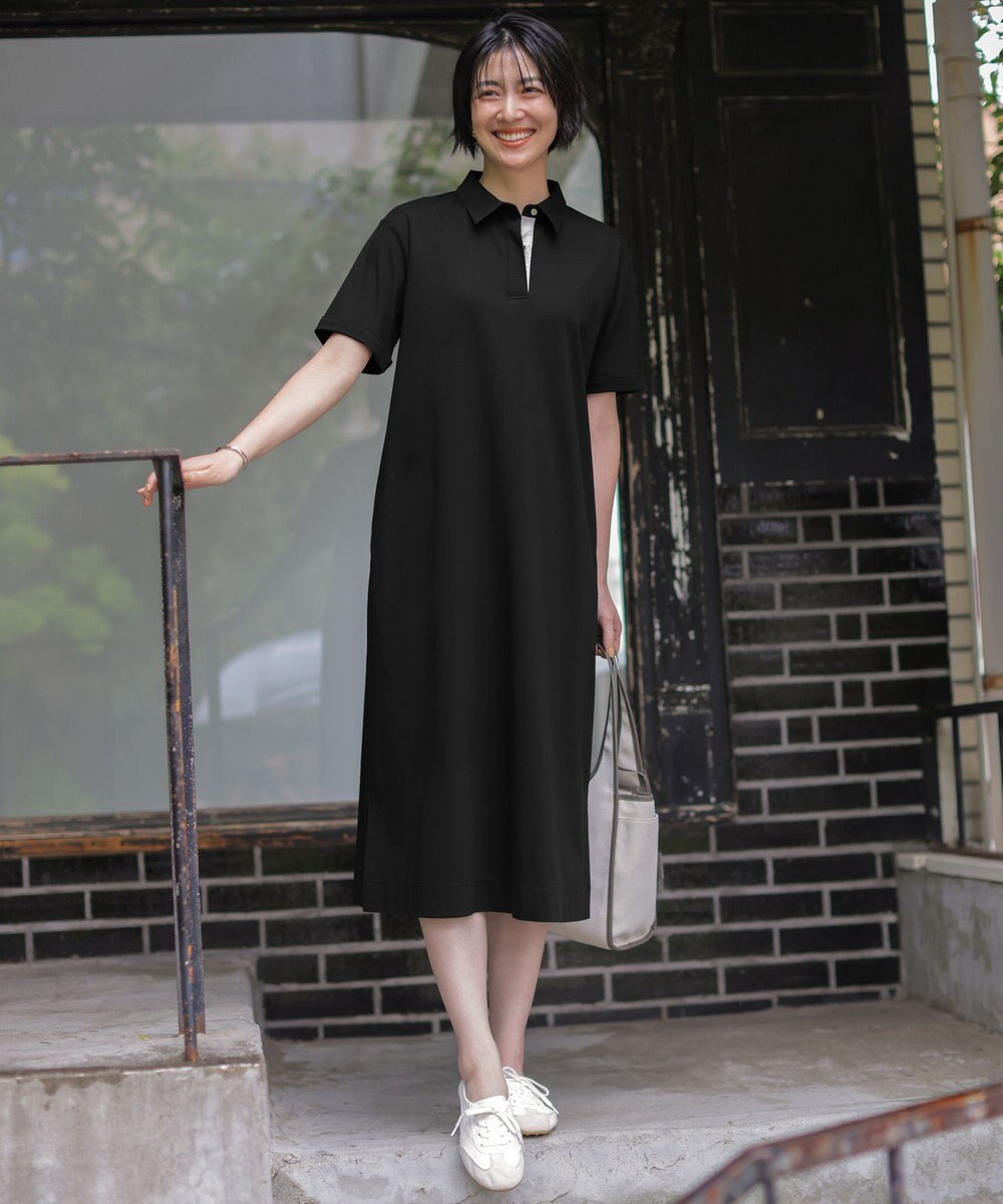 J.PRESS LADIES 【WEB限定】コットンスムース ポロワンピース 