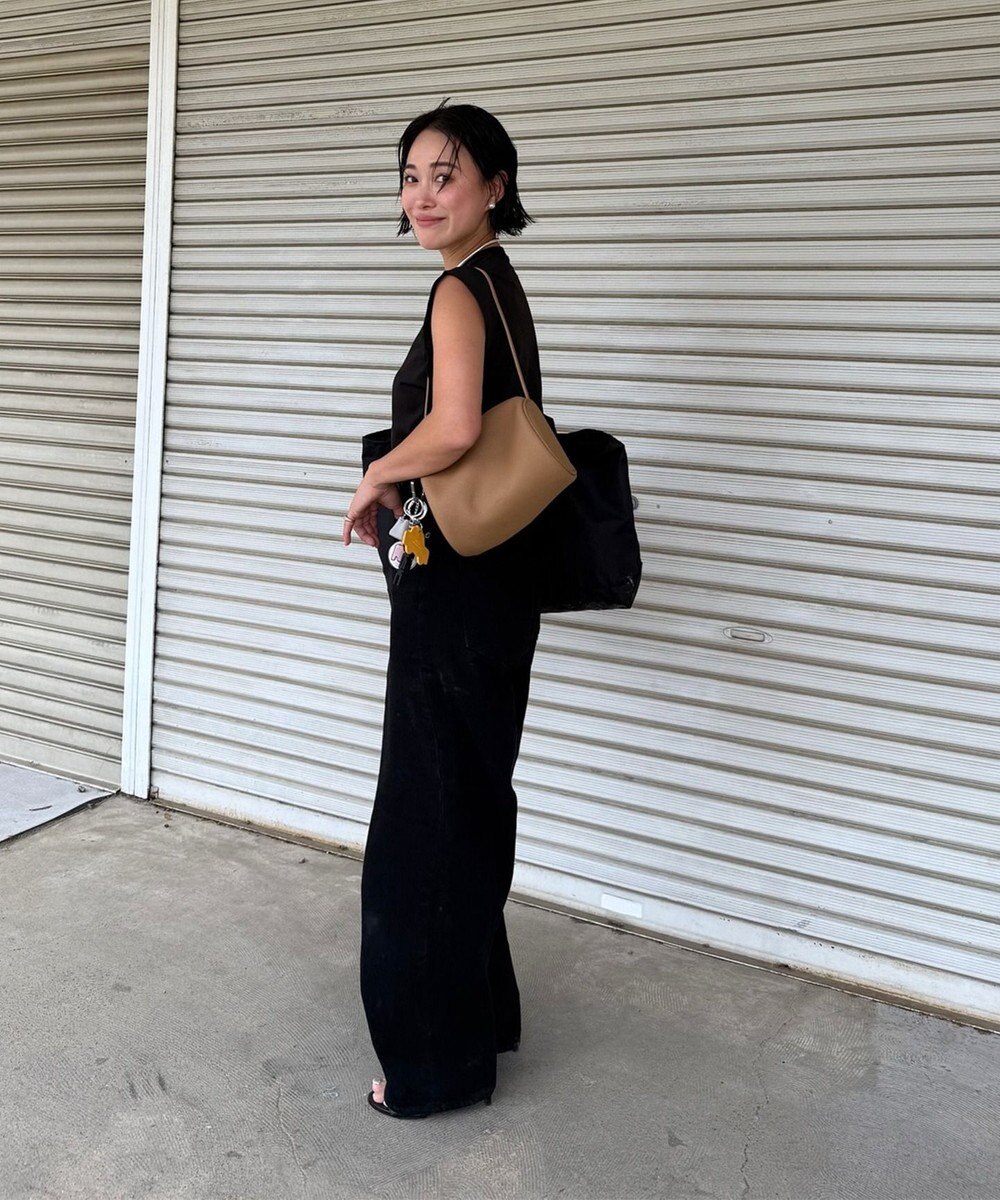 woadblue 石岡真実さん着用 サルエルブレットデニムパンツ ブラック 