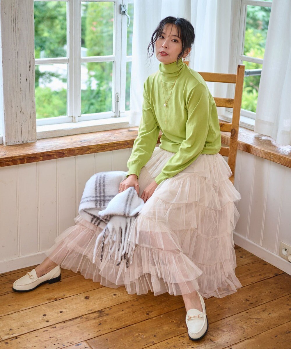 WEGO 【WEB限定/25年秋冬新作/洗濯OK/毛玉レス】タートルネックニット 