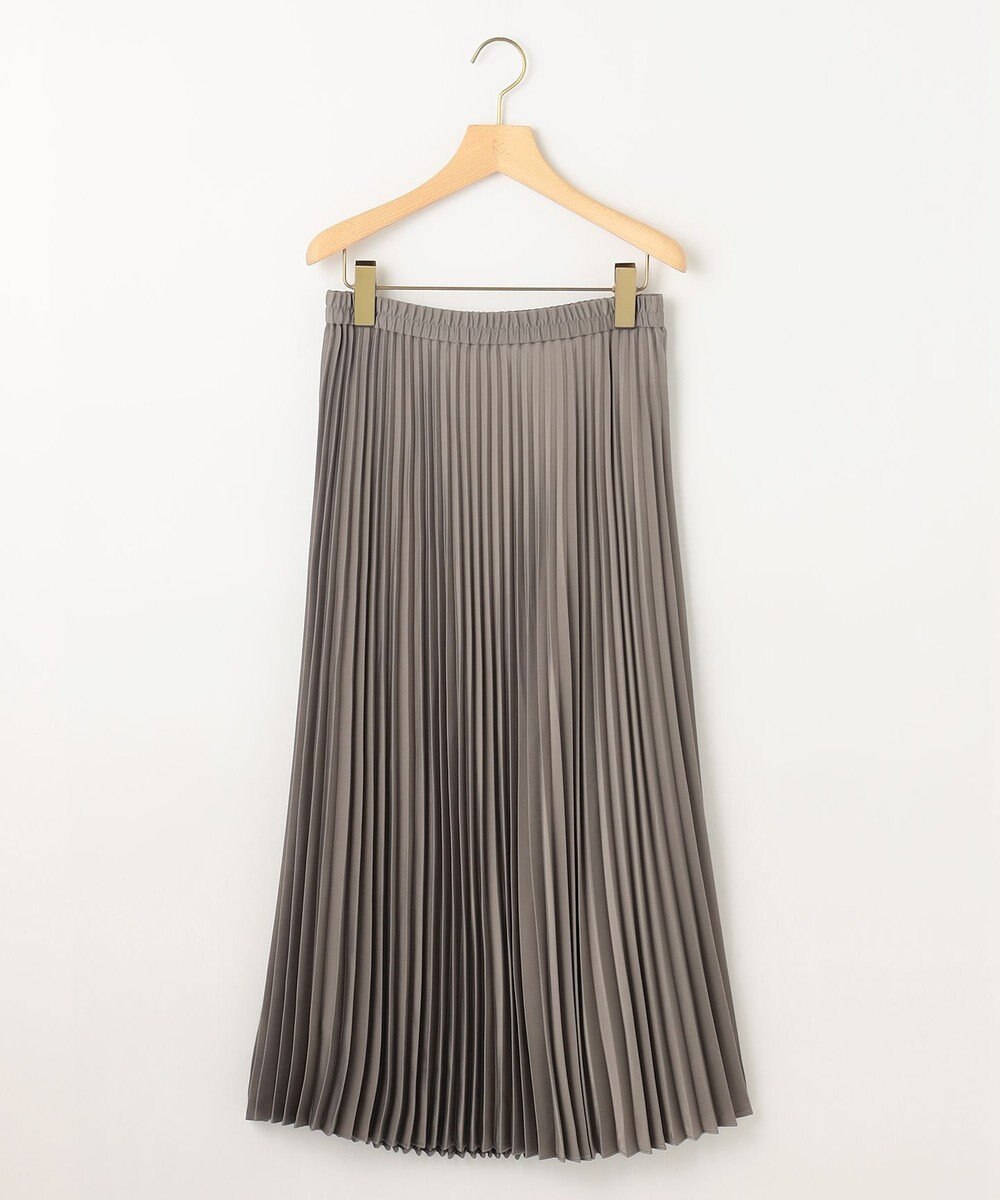 組曲 レザーライクサテン プリーツスカート 