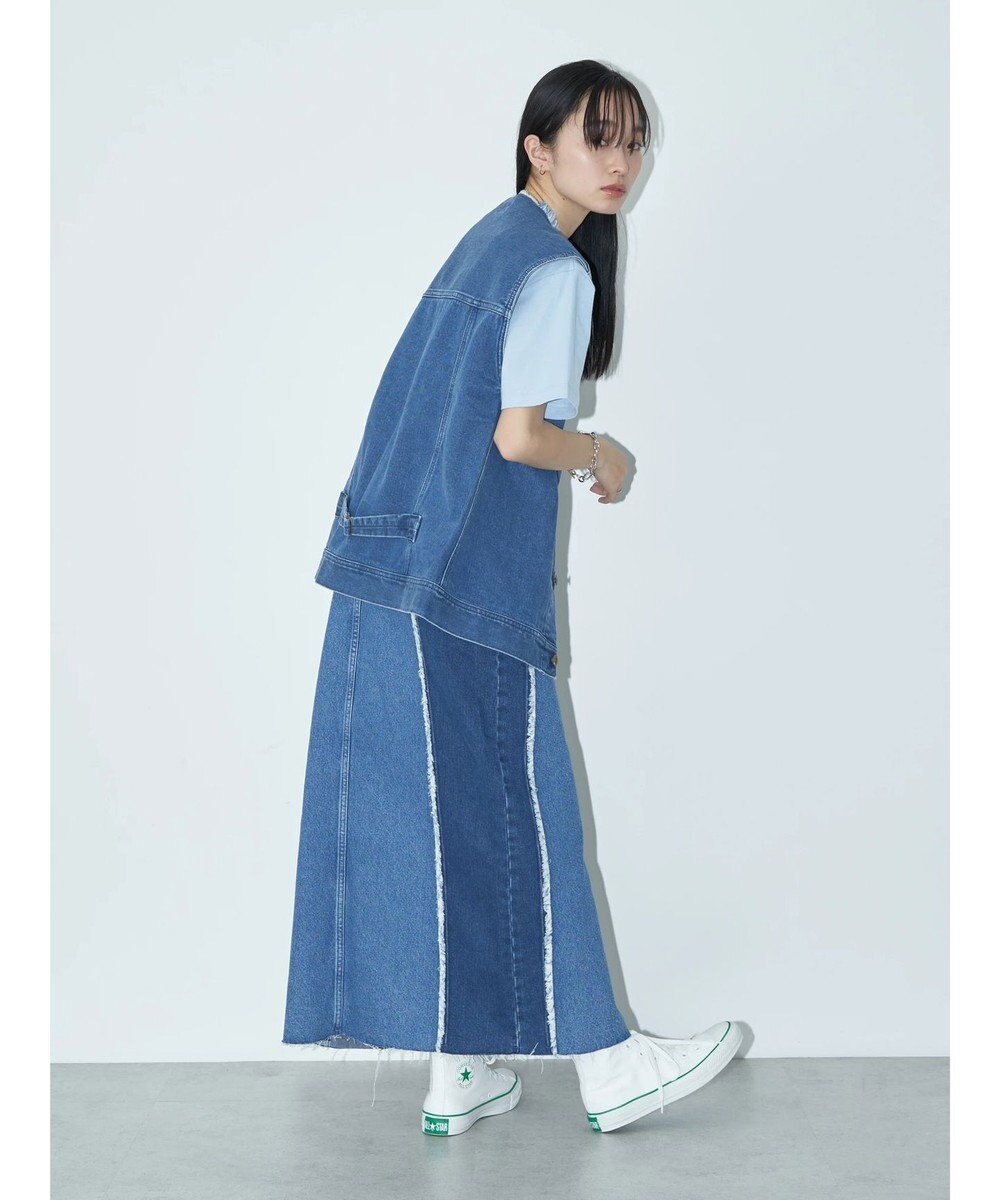 earth music&ecology Ｌｅｅ×ｅ．ｍ．ａ．ｅ　切替デニムスカート 